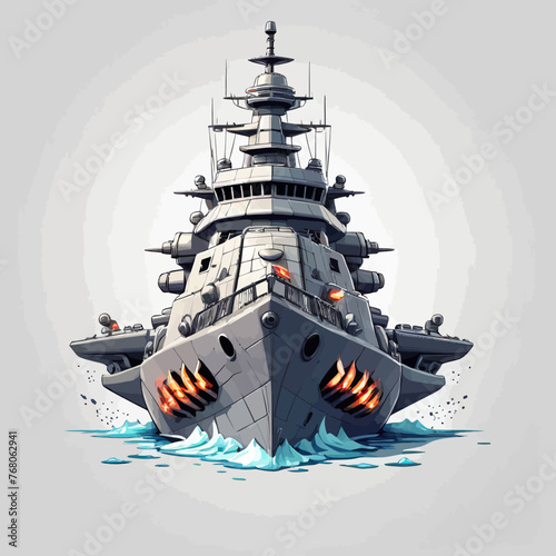 War Ship Logo Design Very Cool