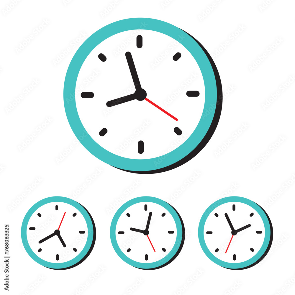 Timeline and clock icons. Vector linear icons set. Timeline and clock icons. Vector linear icons set.