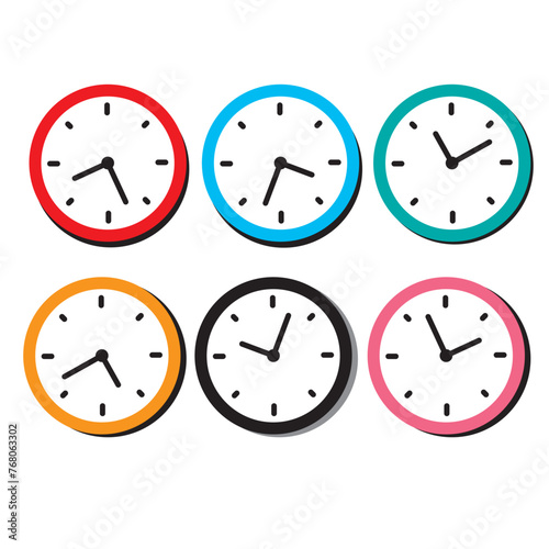 Timeline and clock icons. Vector linear icons set.