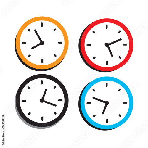 Timeline and clock icons. Vector linear icons set.