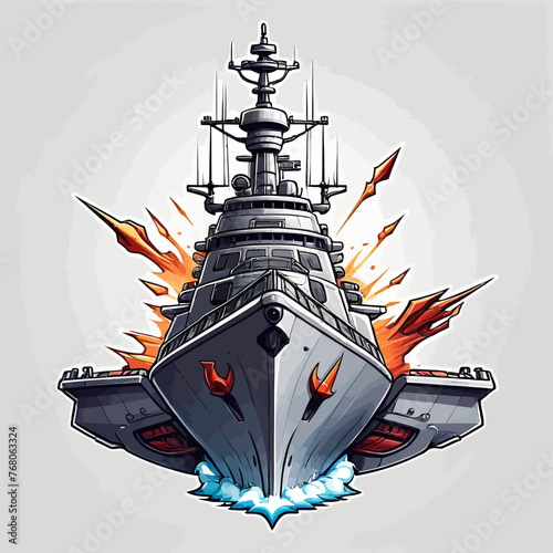 War Ship Logo Design Very Cool