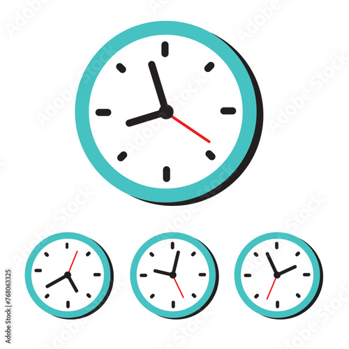 Timeline and clock icons. Vector linear icons set.