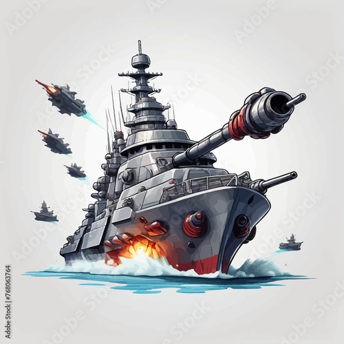 War Ship Logo Design Very Cool