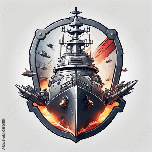 War Ship Logo Design Very Cool