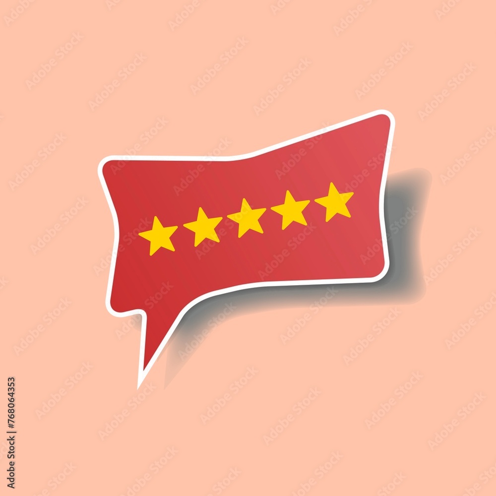 Contemporary collage of five stars rating - obrazy, fototapety, plakaty 