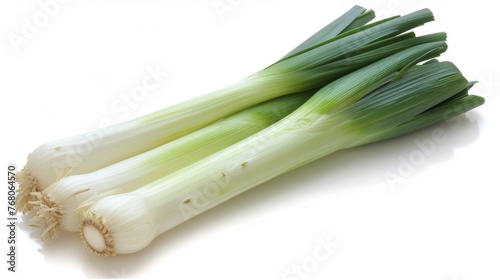 Fresh leek isolated on a white background for enhanced search visibility and relevance