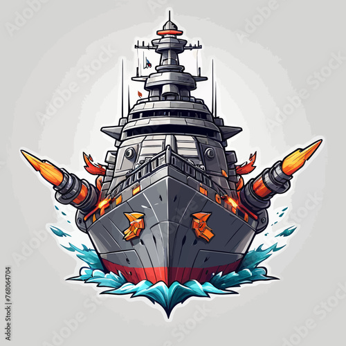 War Ship Logo Design Very Cool