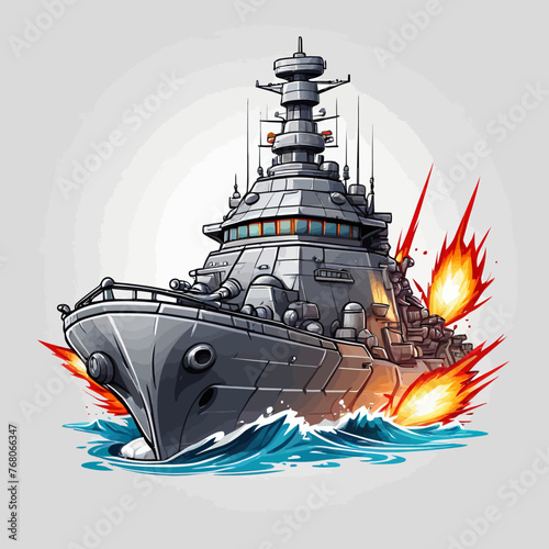 War Ship Logo Design Very Cool
