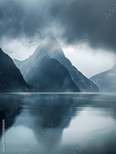 Majestic Mitre Peak Mirrored in Tranquil Milford Sound Fjord