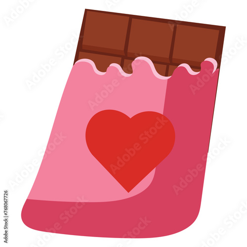 Chocolate Bar Icon Vector. Dark Opened Taste Bar. Isolated Flat Cartoon Illustration