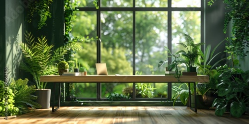 The idea for a green office space was captured. Generative Ai
