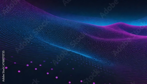 Abstract digital waves in shades of purple on a dark background