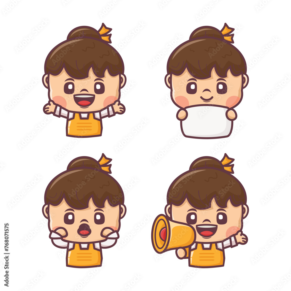 cute female cartoon characters with different expressions cute female cartoon characters with different expressions