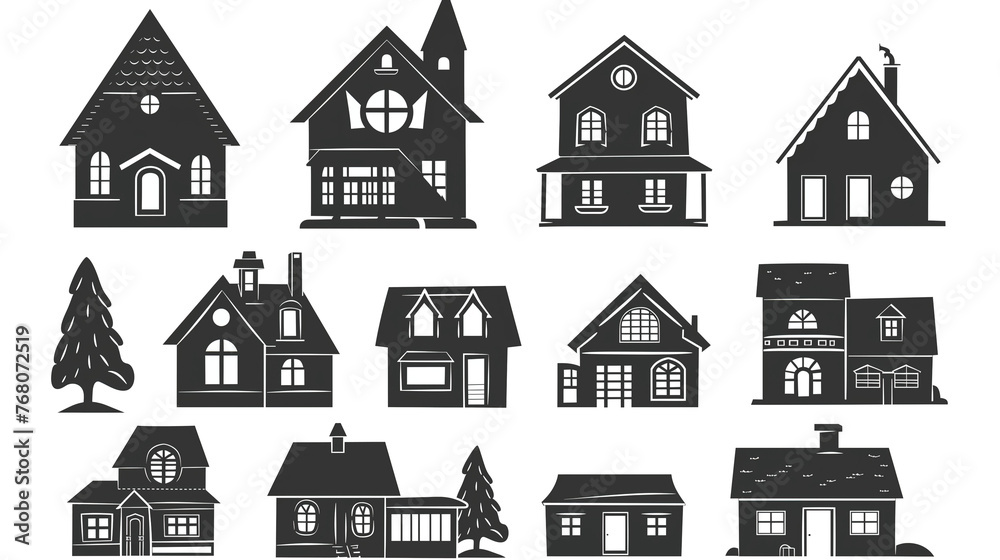 set of houses isolated