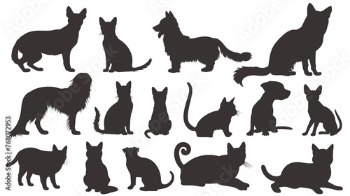 set of animals silhouettes isolated