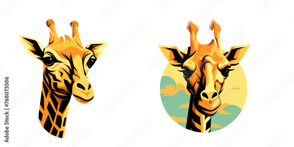 Logo illustration of a Giraffe on a transparent background Logo illustration of a Giraffe on a transparent background