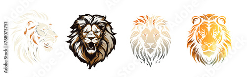 Logo illustration of a Lion on a transparent background