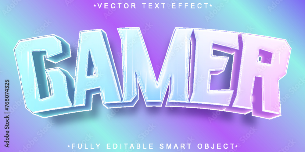 Shny Holo Esport Gamer Vector Fully Editable Smart Object Text Effect