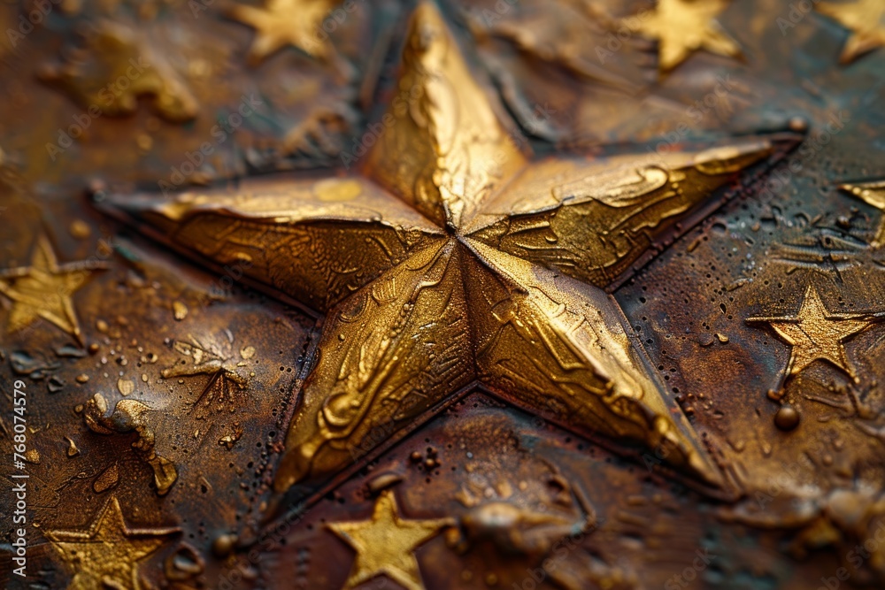 A solemn reminder: A gold star banner, a tribute to those who fought and never came home. A solemn reminder: A gold star banner, a tribute to those who fought and never came home.