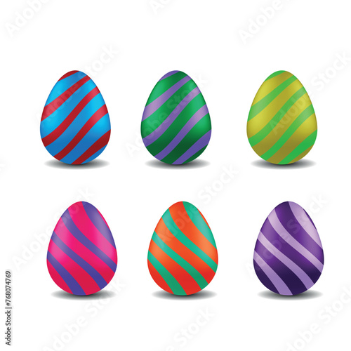 set of easter eggs 3d vector picture