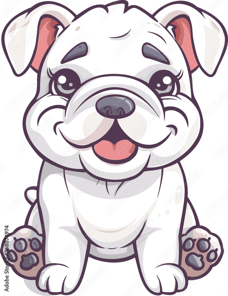 Obraz premium Adorable English Bulldog Cartoon Vector Artwork Available