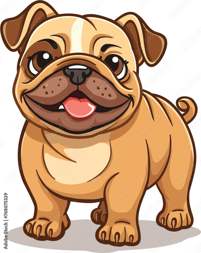 Adorable Bulldog Cartoon: Vector Artwork Available Adorable Bulldog Cartoon: Vector Artwork Available