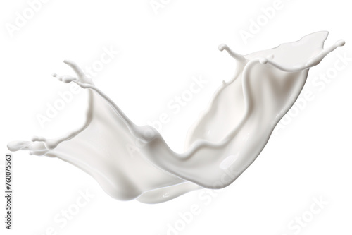 milk splash wave swirls isolated on a transparent background, diary milk splash, flying milk on the air cut out © graphicbeezstock