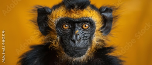   A tight shot of a monkey's countenance facing the lens with an earnest expression © Jevjenijs
