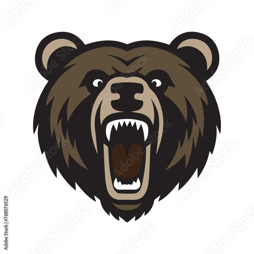 Angry Bear head roaring Vector illustration
