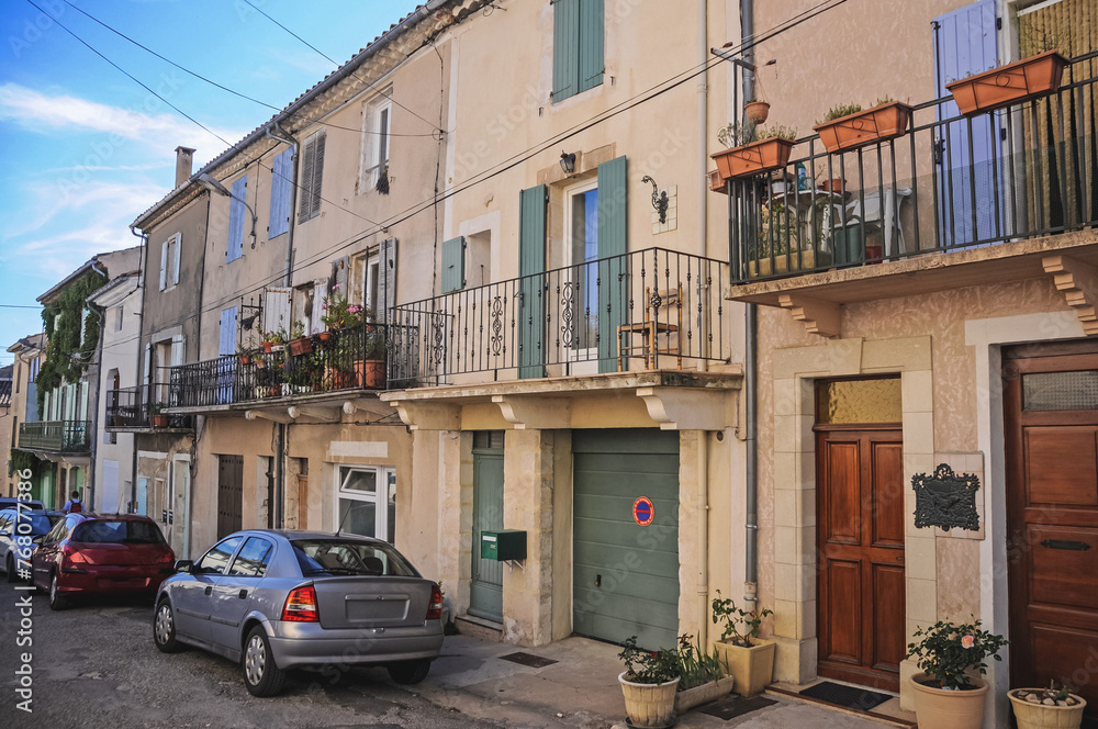 Tenement houses in Sault town in Provence region, France