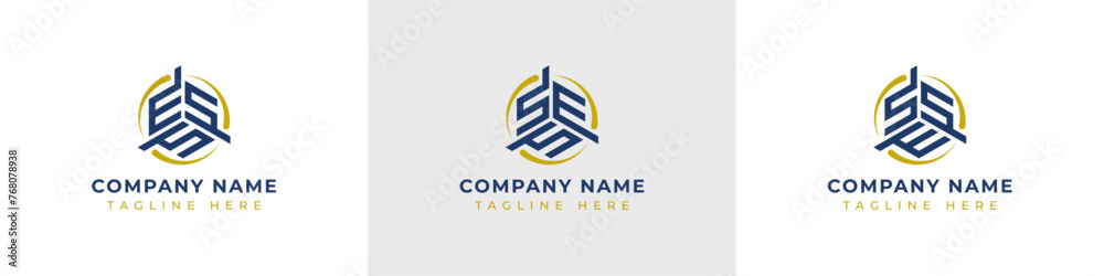 Letters ESS, SES, SSE Monogram Logo Set, suitable for any business with ESS, SES, SSE initials