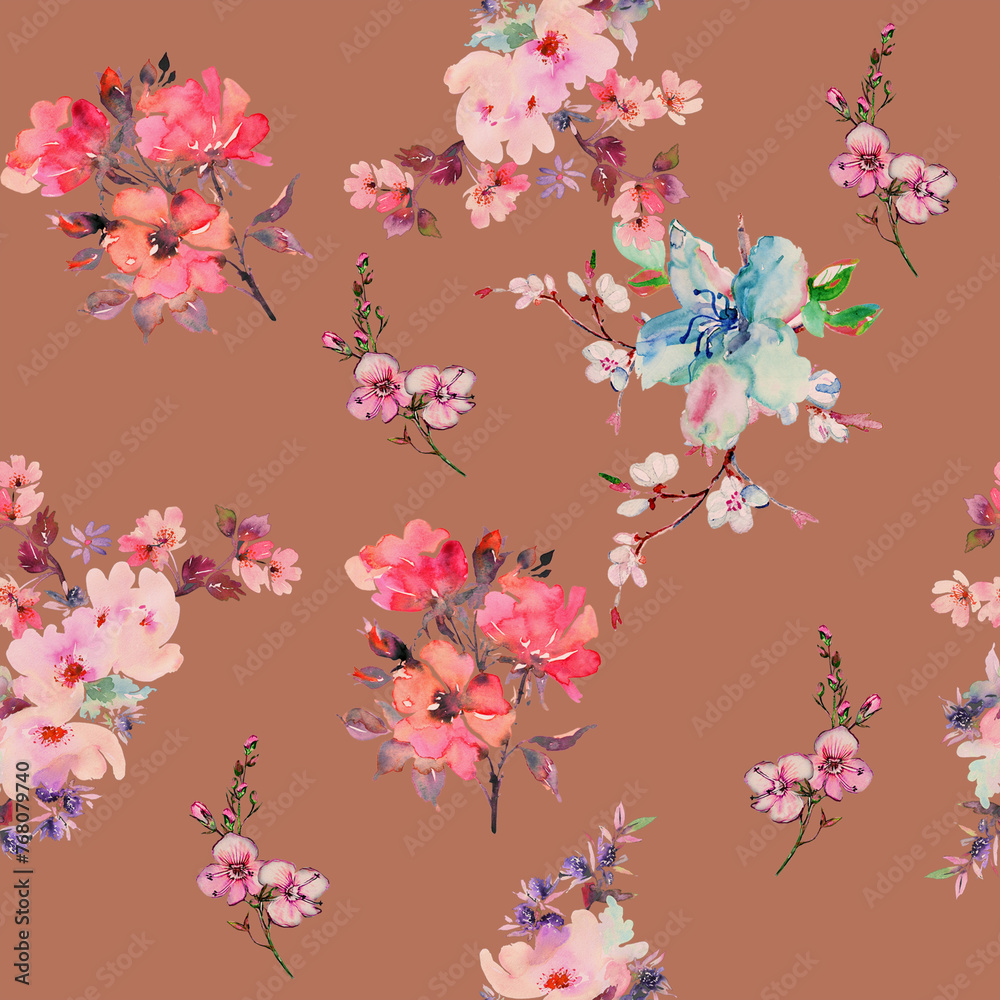 Beautiful Flower Pattern, Floral Seamless Design 