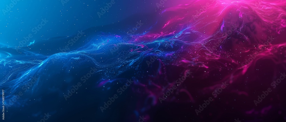   A vibrant blue and pink wallpaper featuring a wave of light emerging from both the top and bottom edges