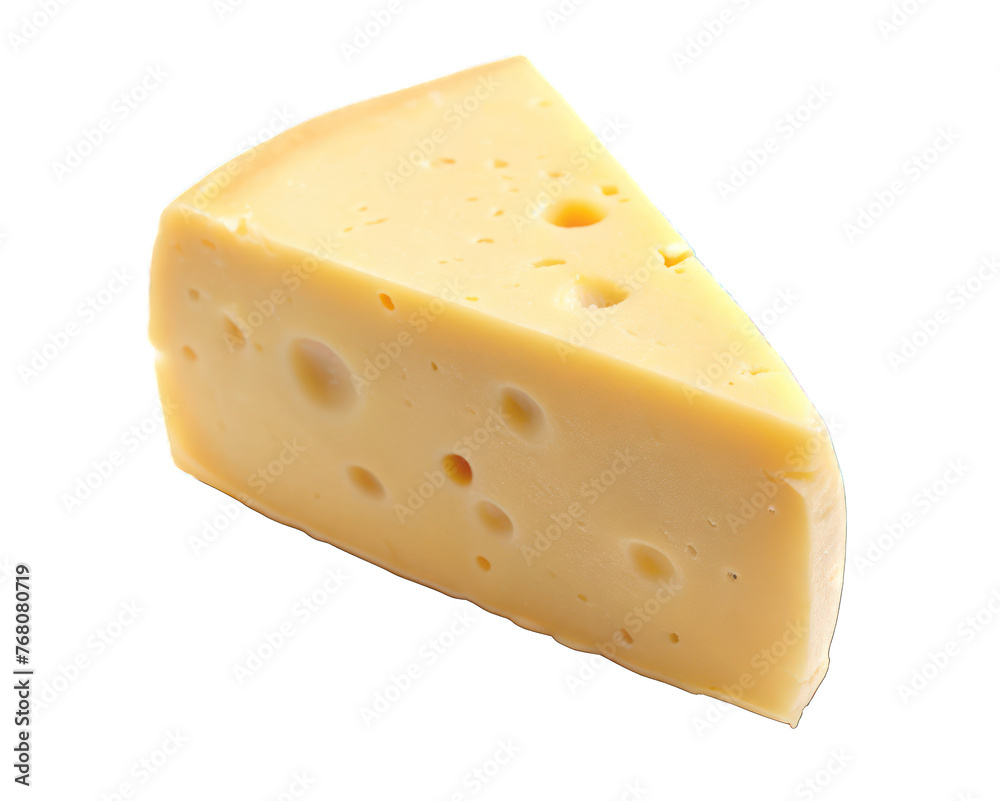 piece of cheese isolated on transparent background. generative ai piece of cheese isolated on transparent background. generative ai