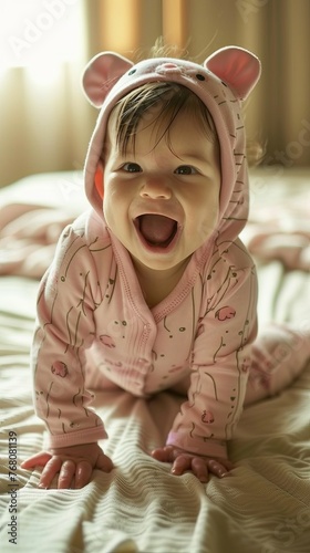 Funny adorable happy baby