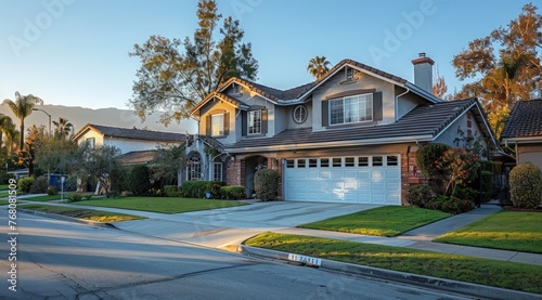 Suburban American family ho...