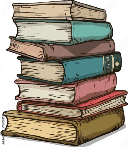 Books doodle vector