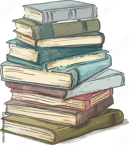 Books doodle vector