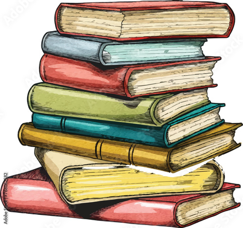 Books doodle vector