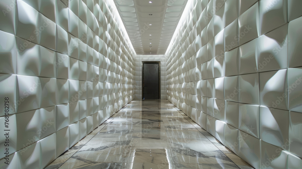 Naklejka premium Wall background. 3D panels for interior design AI