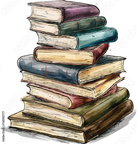 Books doodle vector