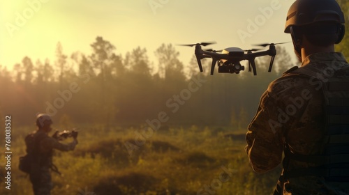 Soldiers use drones for combat
