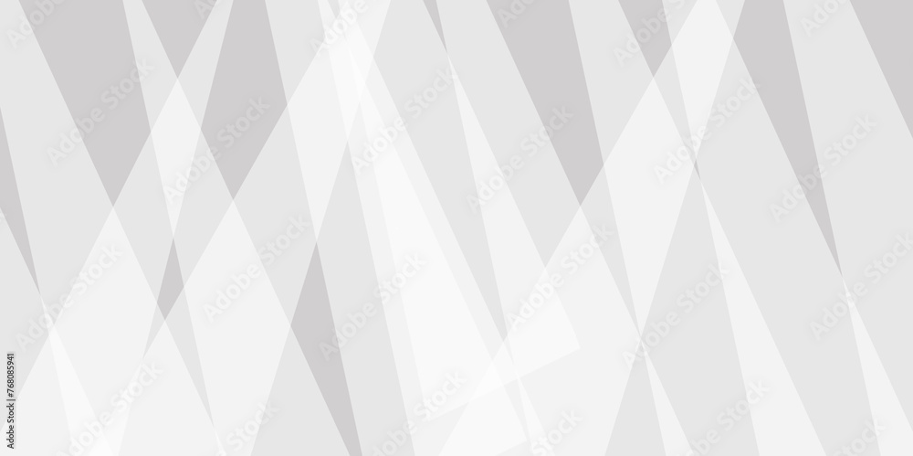 Fototapeta premium Abstract background with white and gray and geometric style with simple lines and corners, polygons as background geometric style. Space design concept. Decorative web layout or poster, banner. 