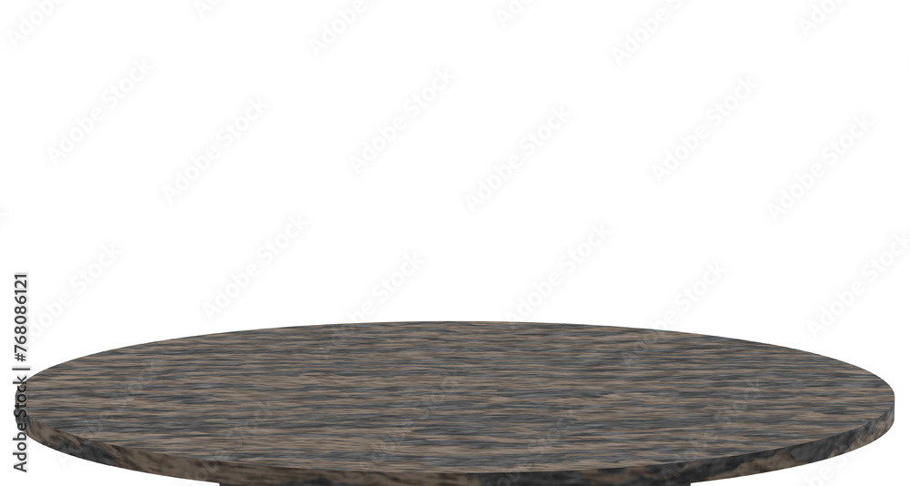 empty rounded table top with isolated transparent background, blank countertop for product montage advertising empty rounded table top with isolated transparent background, blank countertop for product montage advertising