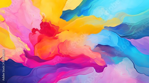 A captivating display of vivid colors blending seamlessly in an abstract oil illustration.