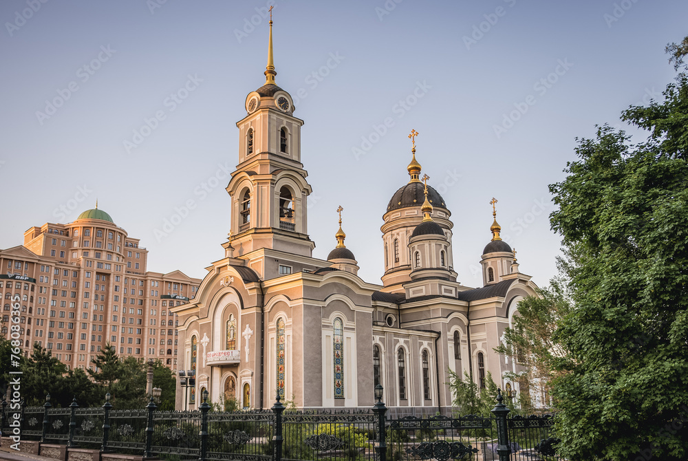 Cathedral of the Savior Transfiguration in Donetsk during Russo-Ukrainian War in Donbas region, Ukraine