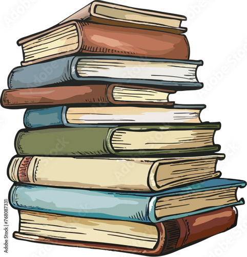 Books doodle vector