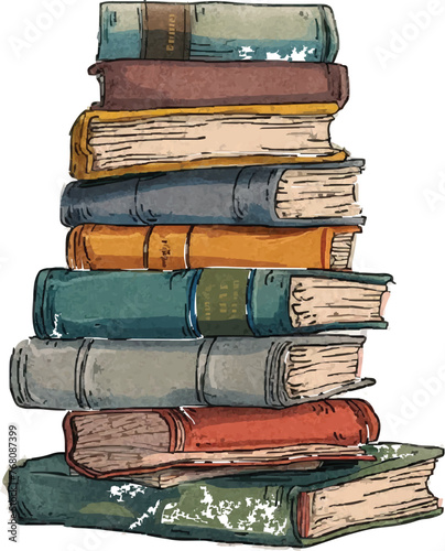 Books doodle vector