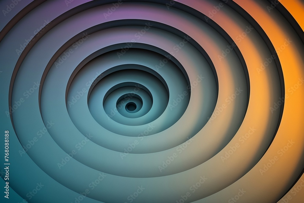 Abstract background with concentric circles in pastel shades of pink ...