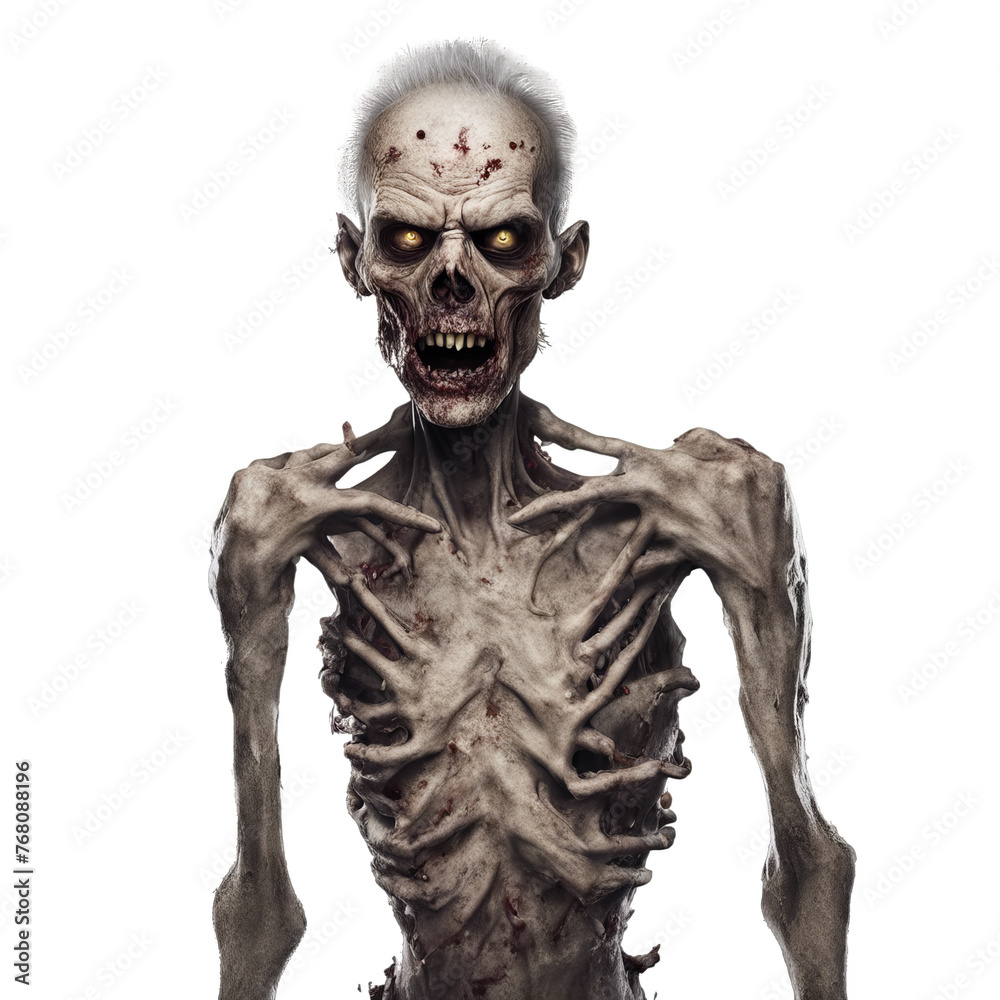 Scary 3d zombie isolated on white background Scary 3d zombie isolated on white background